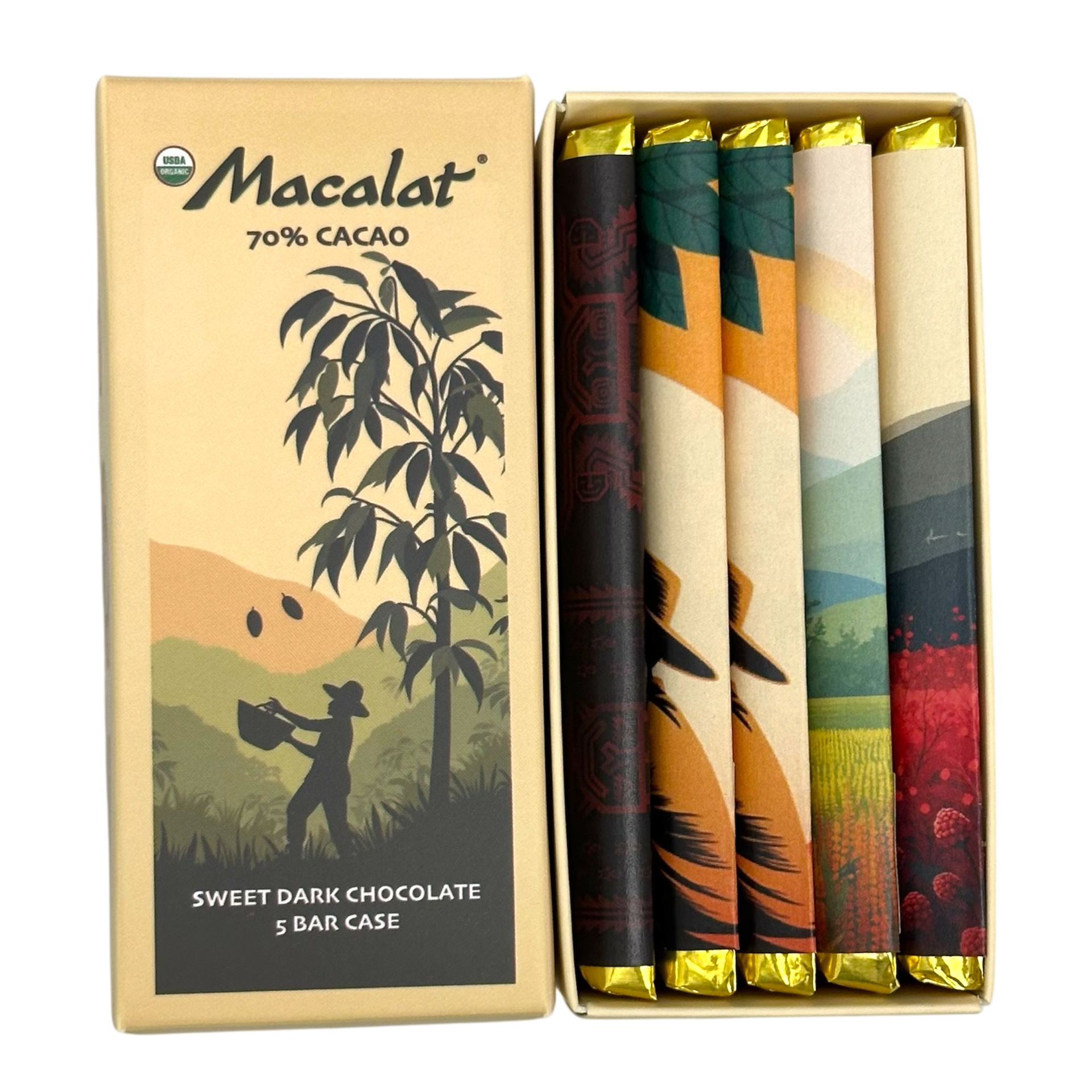 Macalat 5 Bar Sampler - Macalat Sugar Free Sweet Dark Chocolate