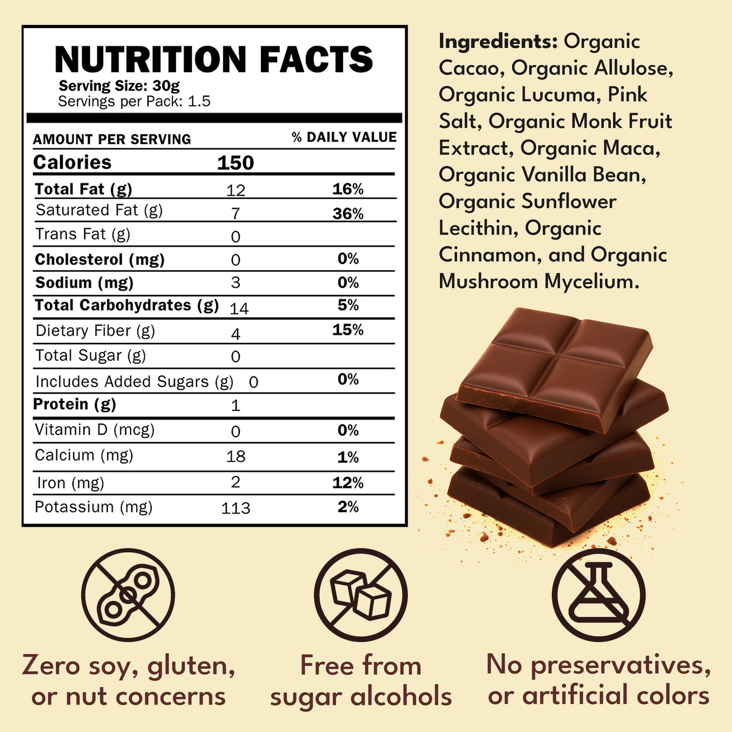 Macalat Organic Sweet Dark Chocolate Bar