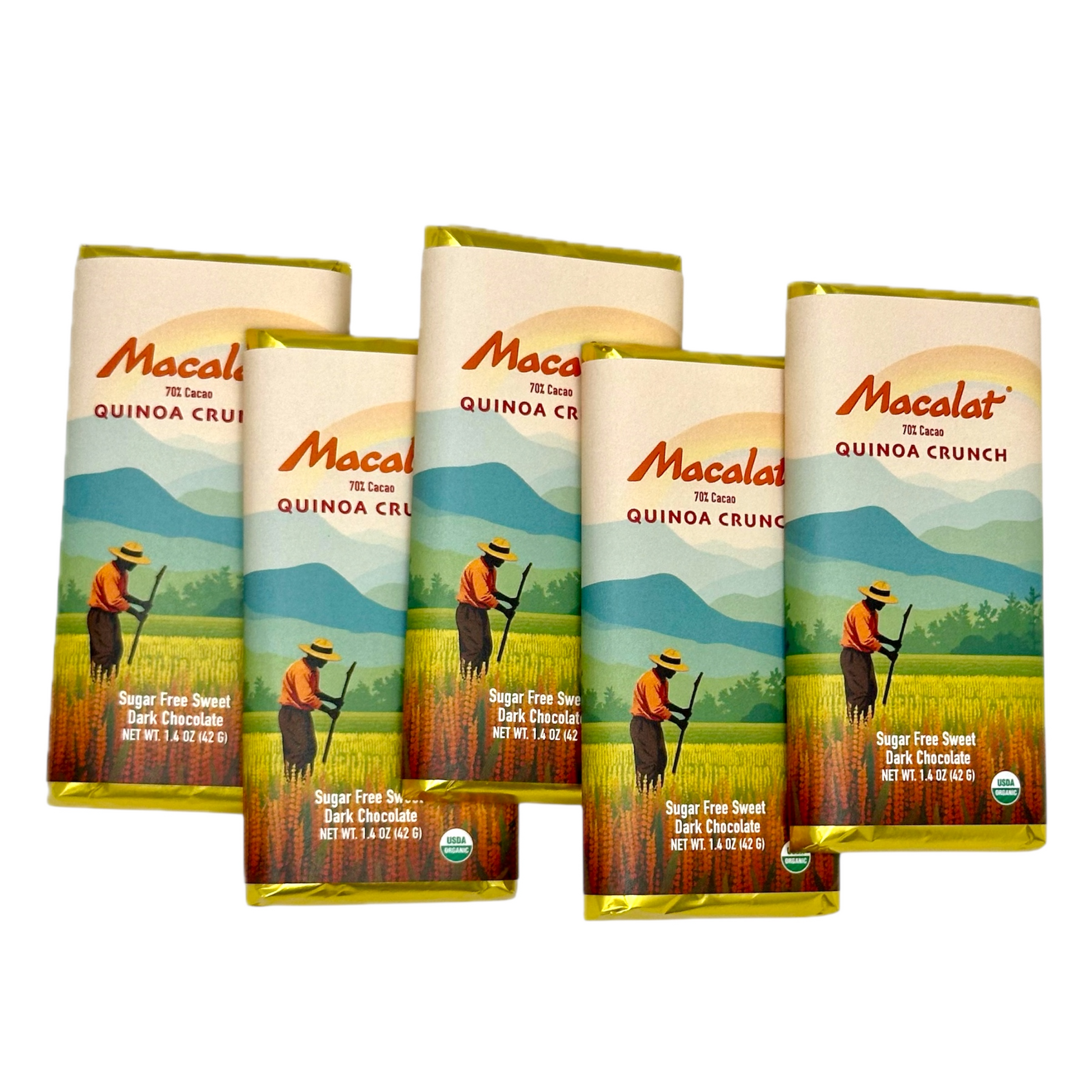 Macalat Sugar Free Sweet Dark Chocolate Macalat Quinoa Crunch Bar